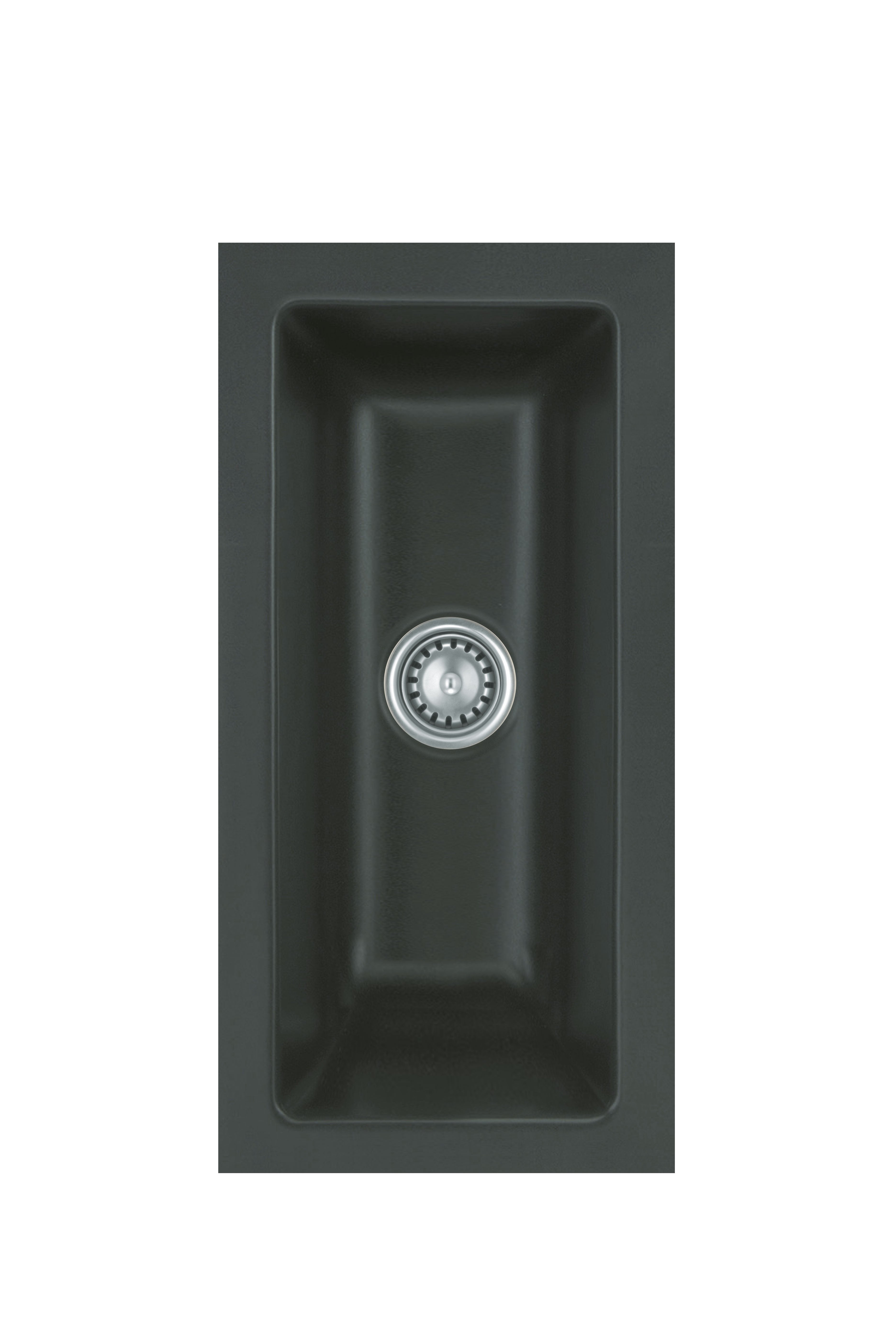SYSTEMCERAM Einbauspüle Mera 16 U/g Eibe 56 inkl. Handbetätigung, für 30 cm Schrankbreite, Spüle zum Unterbau mit geschliffener Oberseite Unterbau keine Beckenlage 54460156