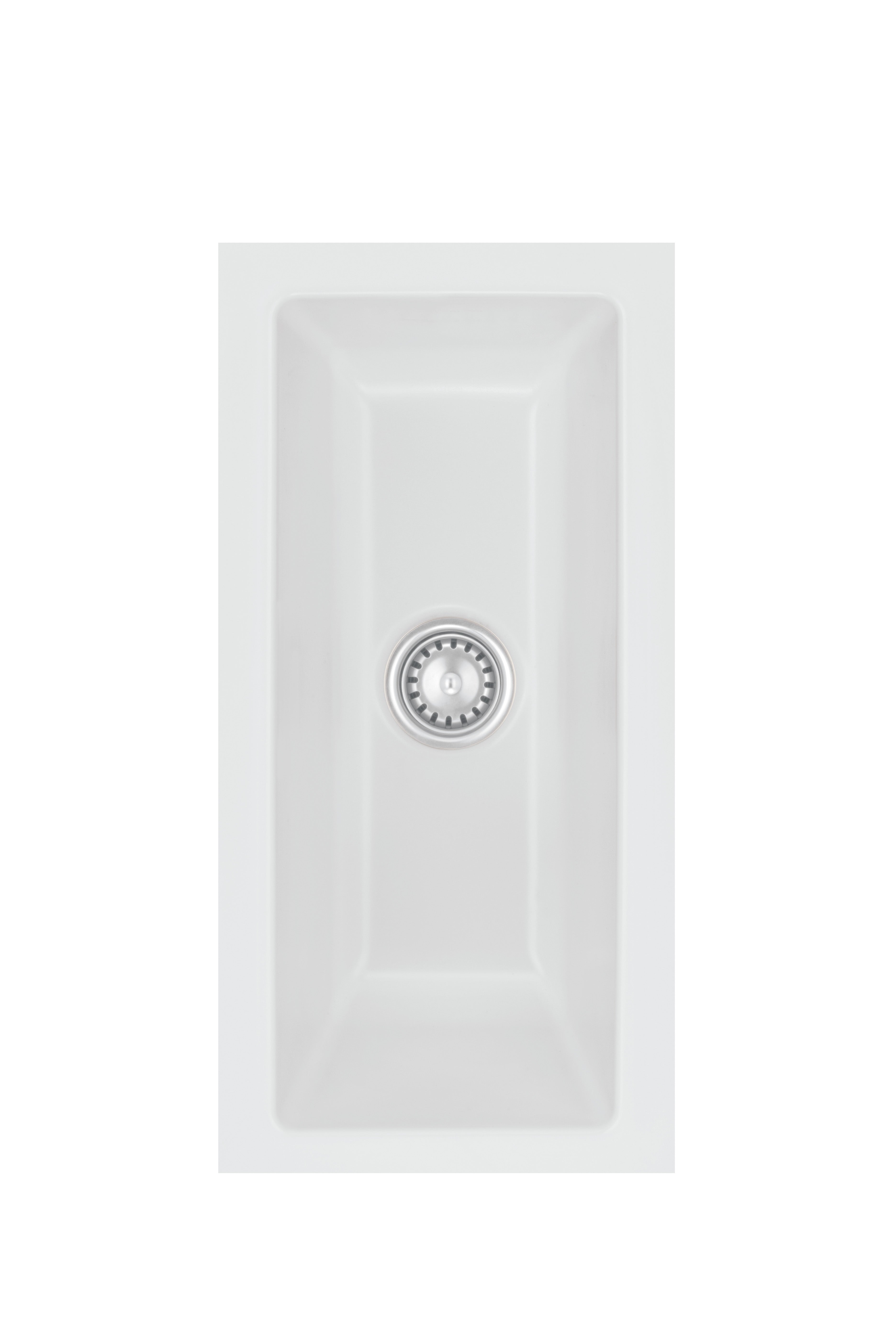 SYSTEMCERAM Einbauspüle Mera 24 F/o Satin 20 inkl. Handbetätigung, für 30 cm Schrankbreite, Spüle zum flächenbündigen Einbau ohne Hahnlochbank, nicht verschließbar, inkl. 4 x Eckradien R 10 Flächenbündig keine Beckenlage 51460120
