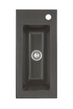SYSTEMCERAM Einbauspüle Mera 24 F Schiefer 85 inkl. Handbetätigung, für 30 cm Schrankbreite, Spüle zum flächenbündigen Einbau, inkl. 4 x Eckradien R 10 Auflage keine Beckenlage 55460185