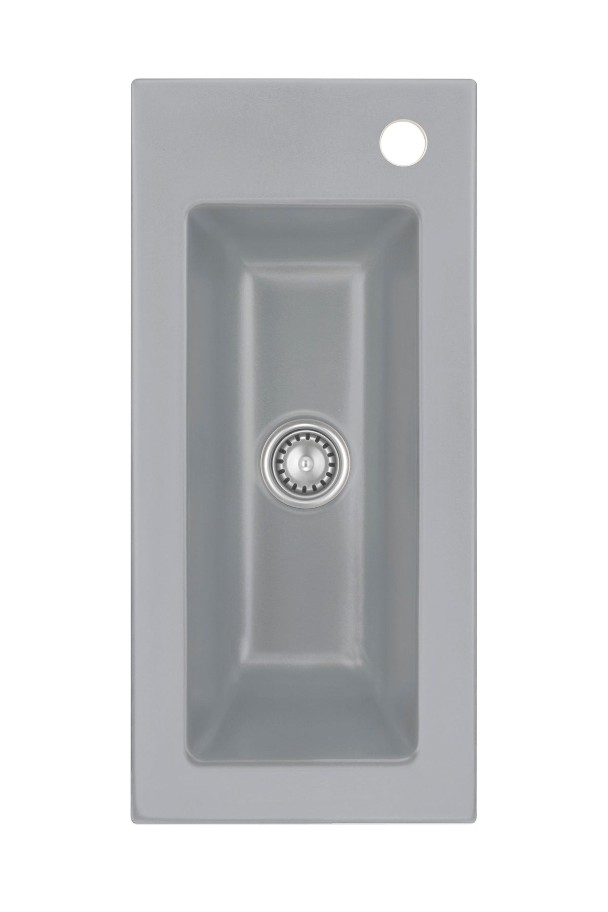 SYSTEMCERAM Einbauspüle Mera 24 F Titan 78 inkl. Handbetätigung, für 30 cm Schrankbreite, Spüle zum flächenbündigen Einbau, inkl. 4 x Eckradien R 10 Auflage keine Beckenlage 55460178