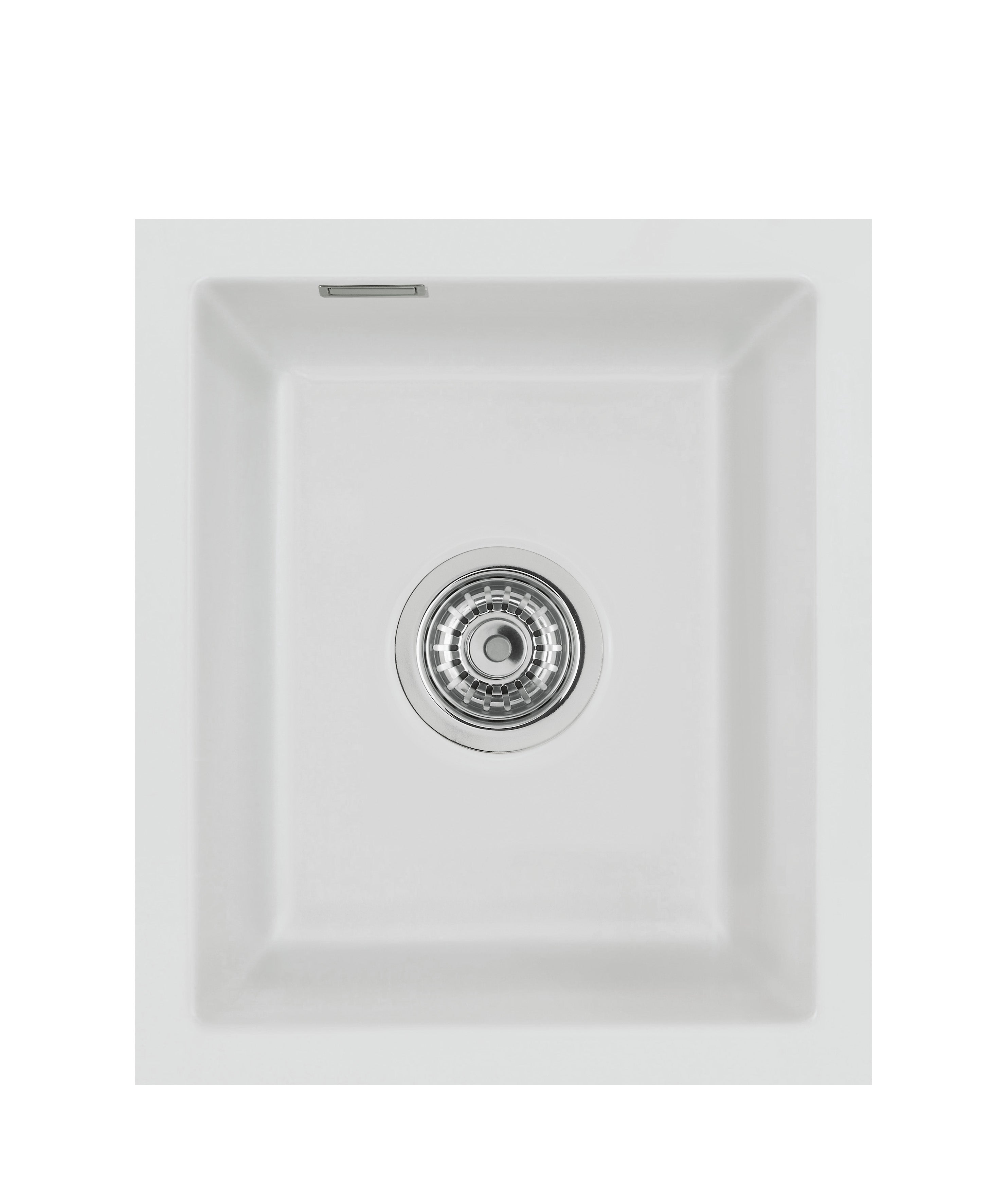 SYSTEMCERAM Einbauspüle Mera 32 U/g Alu 76 inkl. Excenterbetätigung, für 45 cm Schrankbreite, Spüle zum Unterbau mit geschliffener Oberseite Unterbau keine Beckenlage 54610276