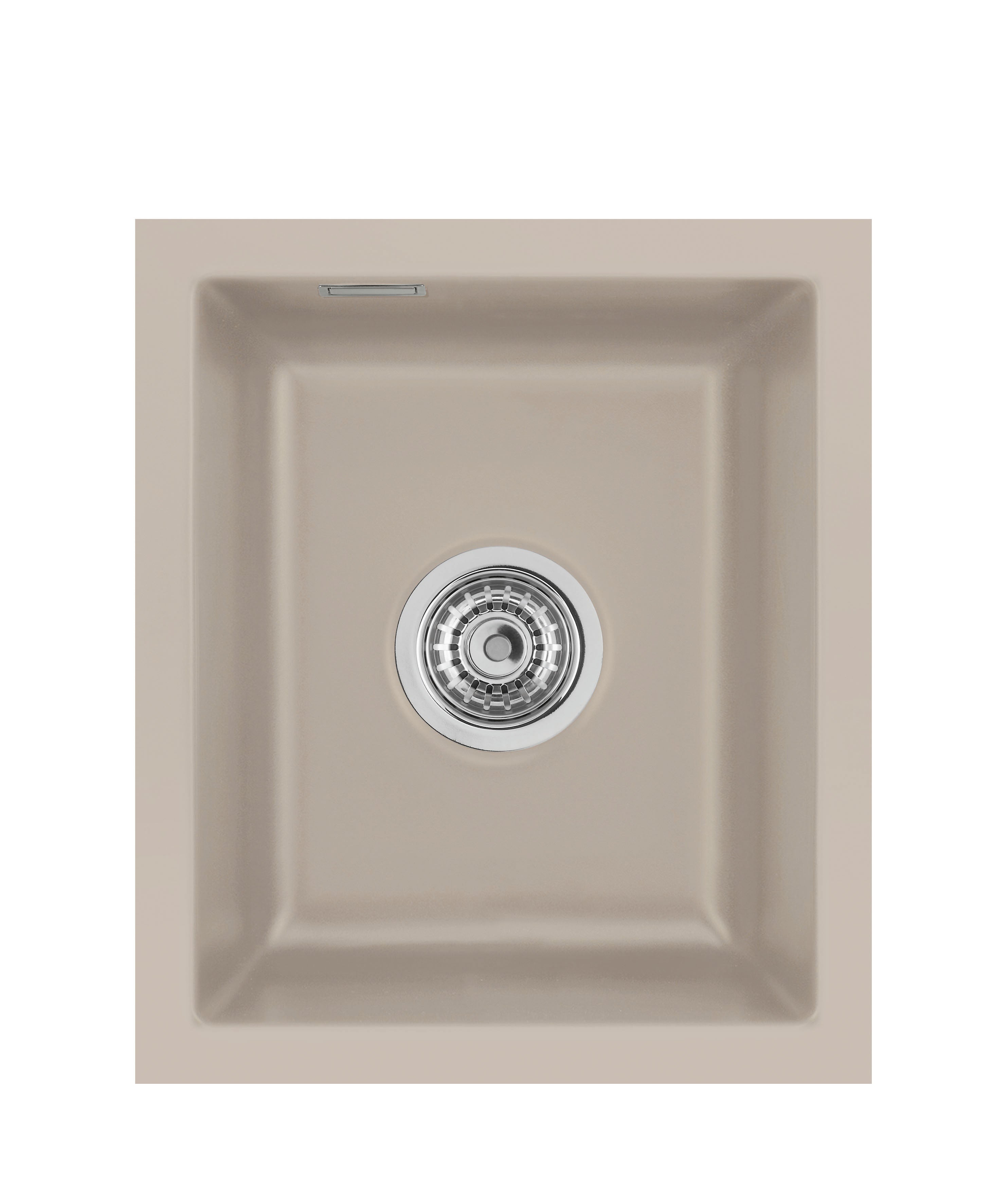 SYSTEMCERAM Einbauspüle Mera 32 U/g Fango 23 inkl. Excenterbetätigung, für 45 cm Schrankbreite, Spüle zum Unterbau mit geschliffener Oberseite Unterbau keine Beckenlage 54610223
