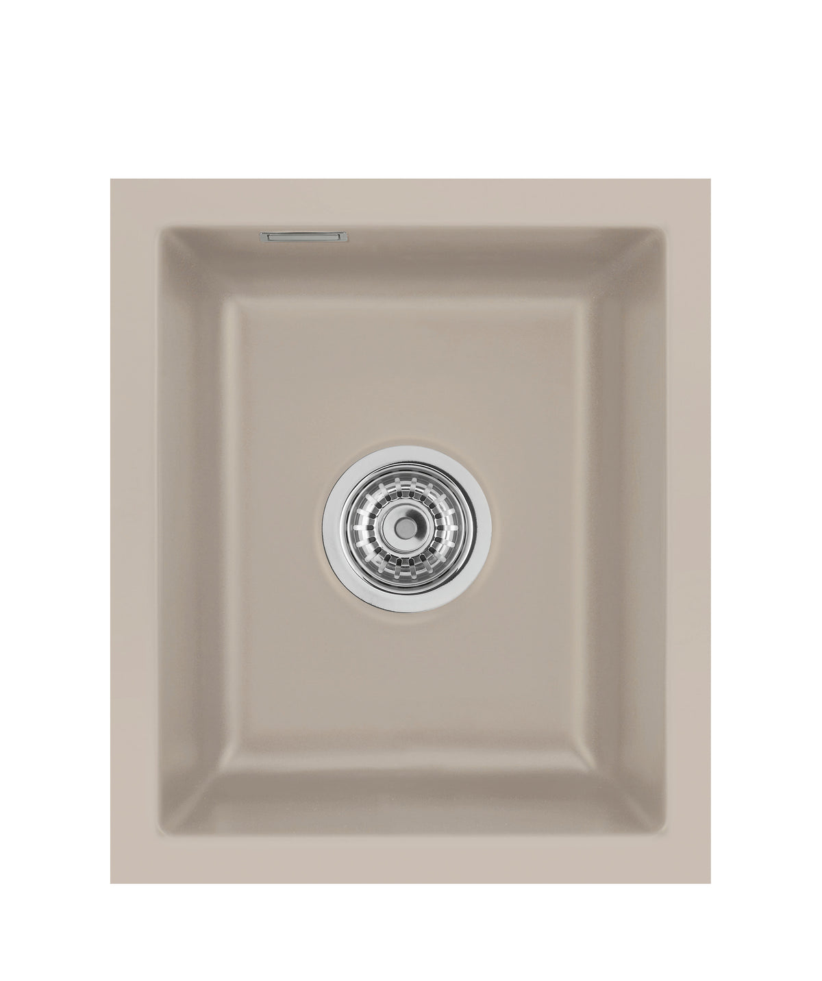SYSTEMCERAM Einbauspüle Mera 32 U/g Fango 23 inkl. Excenterbetätigung, für 45 cm Schrankbreite, Spüle zum Unterbau mit geschliffener Oberseite Unterbau keine Beckenlage 54610223
