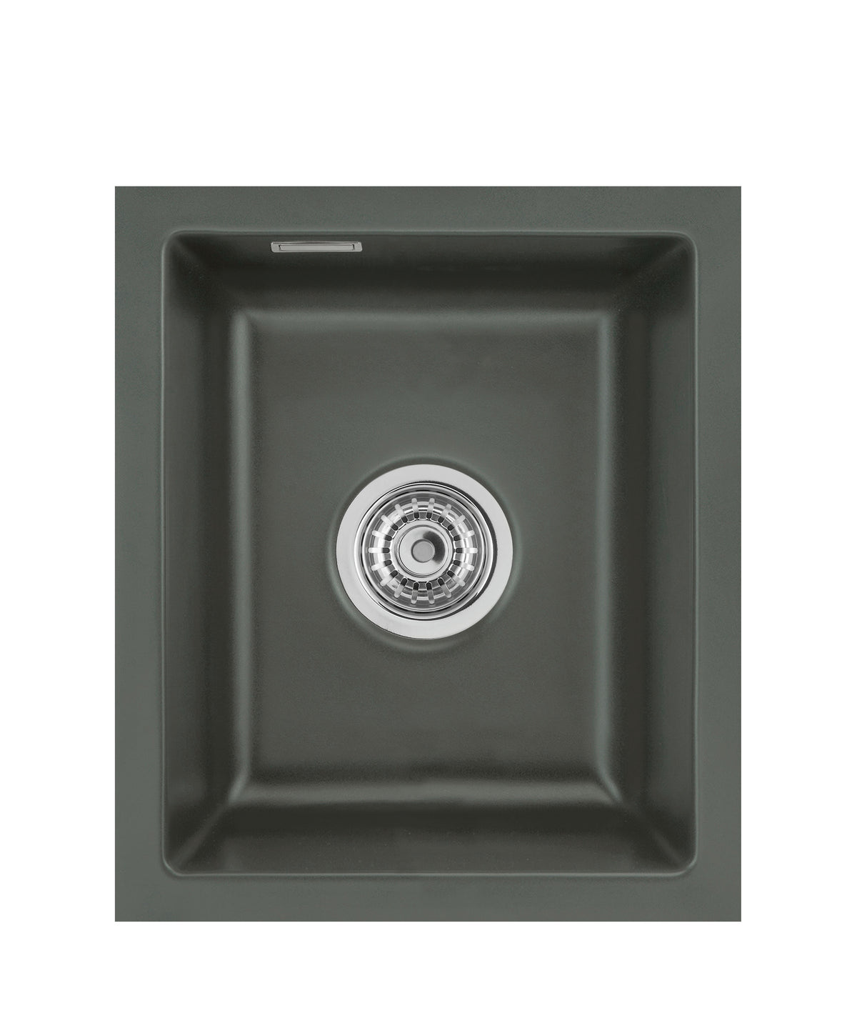SYSTEMCERAM Einbauspüle Mera 32 U/g Lava 80 inkl. Handbetätigung, für 45 cm Schrankbreite, Spüle zum Unterbau mit geschliffener Oberseite Unterbau keine Beckenlage 54610180