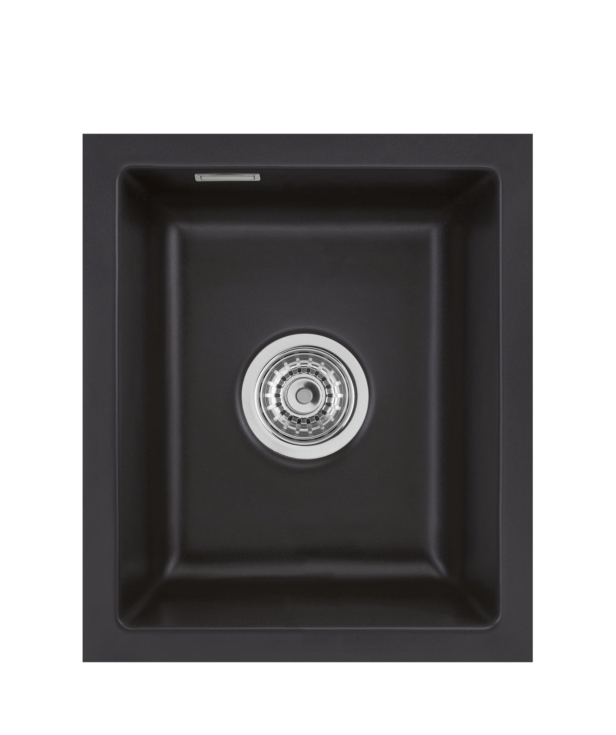 SYSTEMCERAM Einbauspüle Mera 32 U/g Nigra 87 inkl. Excenterbetätigung, für 45 cm Schrankbreite, Spüle zum Unterbau mit geschliffener Oberseite Unterbau keine Beckenlage 54610287