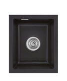 SYSTEMCERAM Einbauspüle Mera 32 U/g Nigra 87 inkl. Excenterbetätigung, für 45 cm Schrankbreite, Spüle zum Unterbau mit geschliffener Oberseite Unterbau keine Beckenlage 54610287