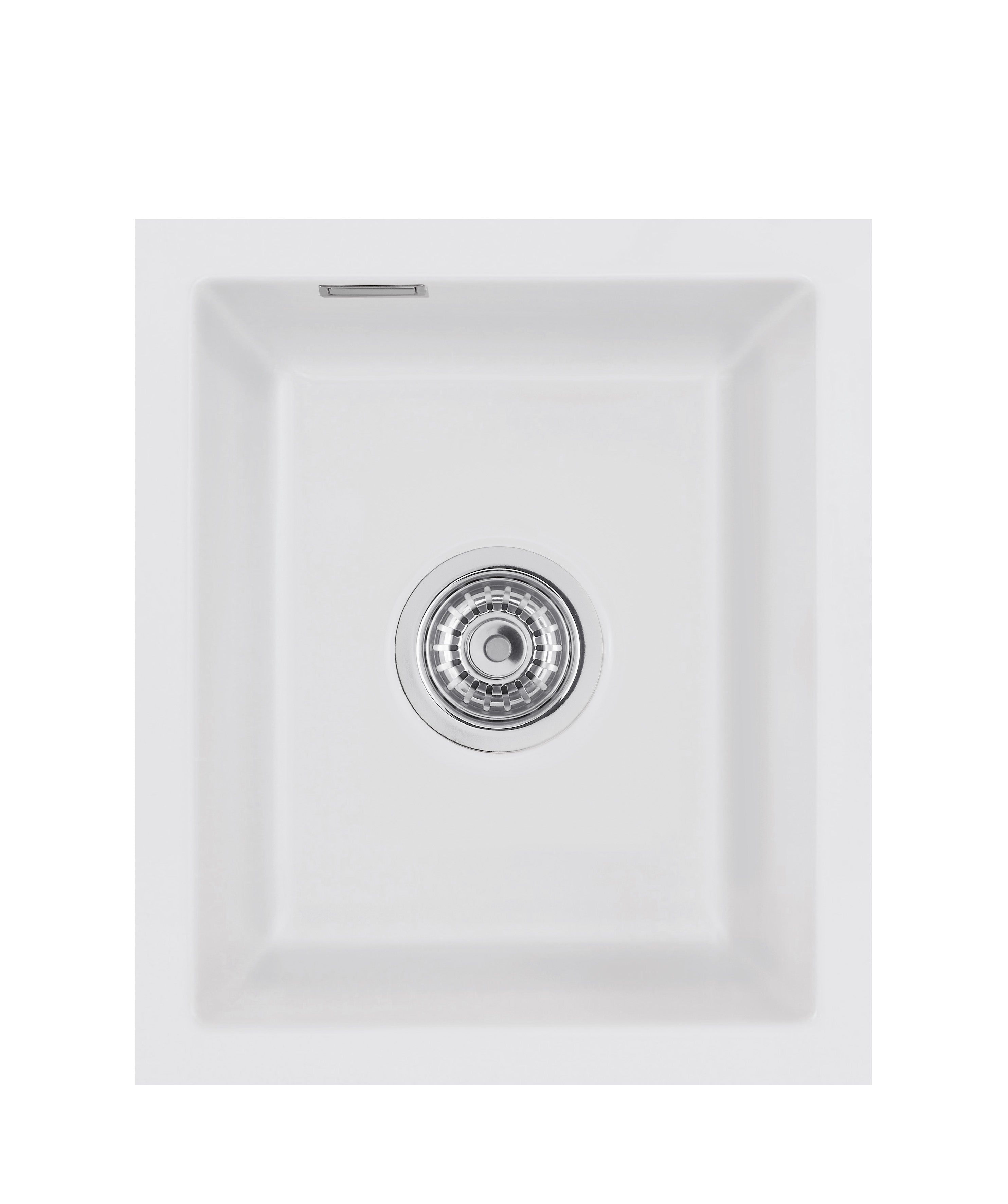 SYSTEMCERAM Einbauspüle Mera 32 U/g Satin 20 inkl. Handbetätigung, für 45 cm Schrankbreite, Spüle zum Unterbau mit geschliffener Oberseite Unterbau keine Beckenlage 54610120