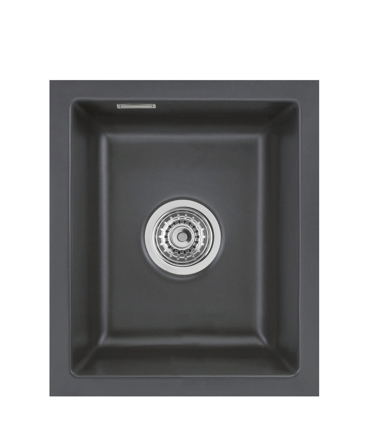 SYSTEMCERAM Einbauspüle Mera 32 U/g Schiefer 85 inkl. Handbetätigung, für 45 cm Schrankbreite, Spüle zum Unterbau mit geschliffener Oberseite Unterbau keine Beckenlage 54610185