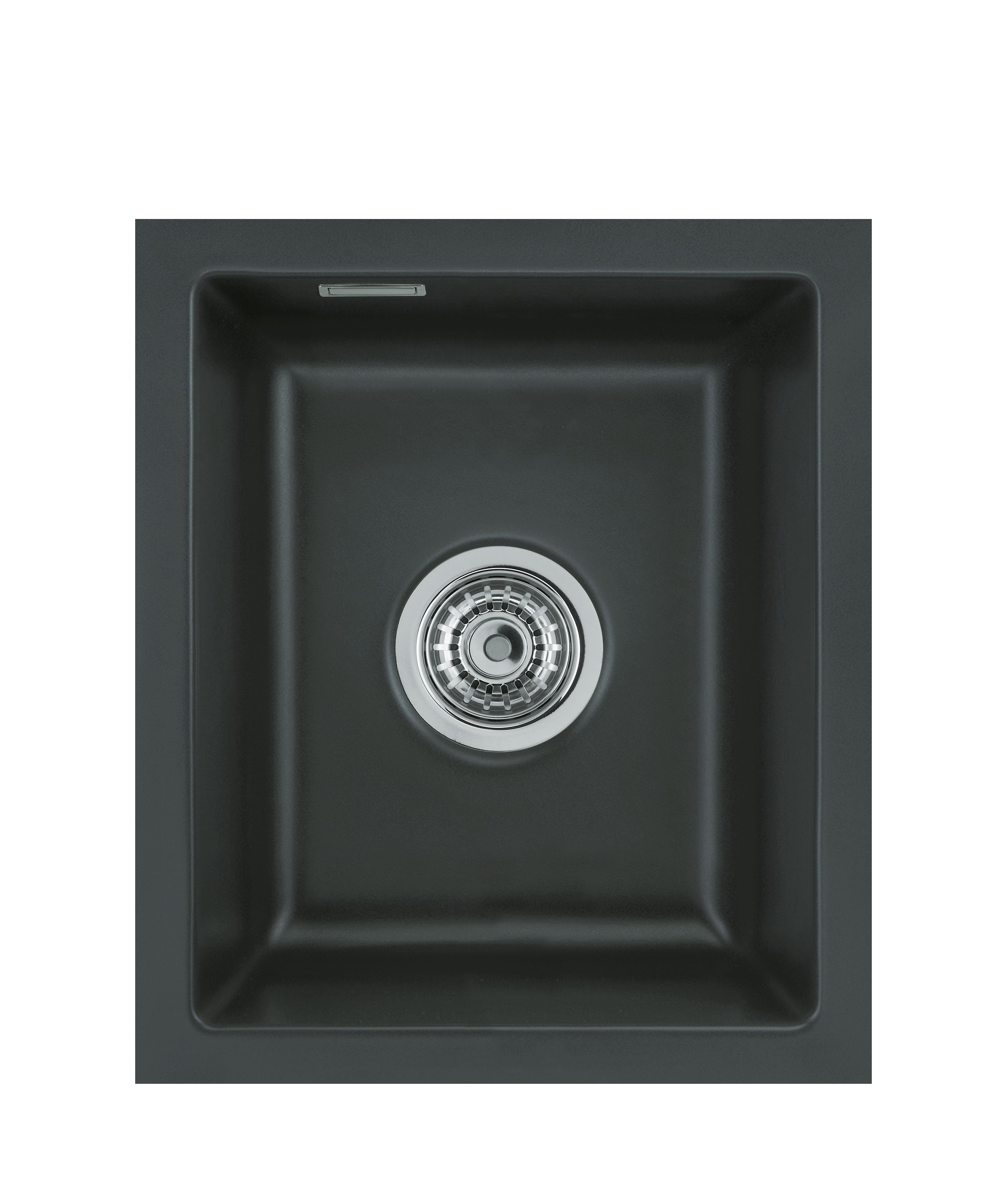 SYSTEMCERAM Einbauspüle Mera 39 F/o Eibe 56 inkl. Excenterbetätigung, für 40 cm Schrankbreite, Spüle zum flächenbündigen Einbau ohne Hahnlochbank, inkl. 4 x Eckradien R 10 Flächenbündig keine Beckenlage 51610256