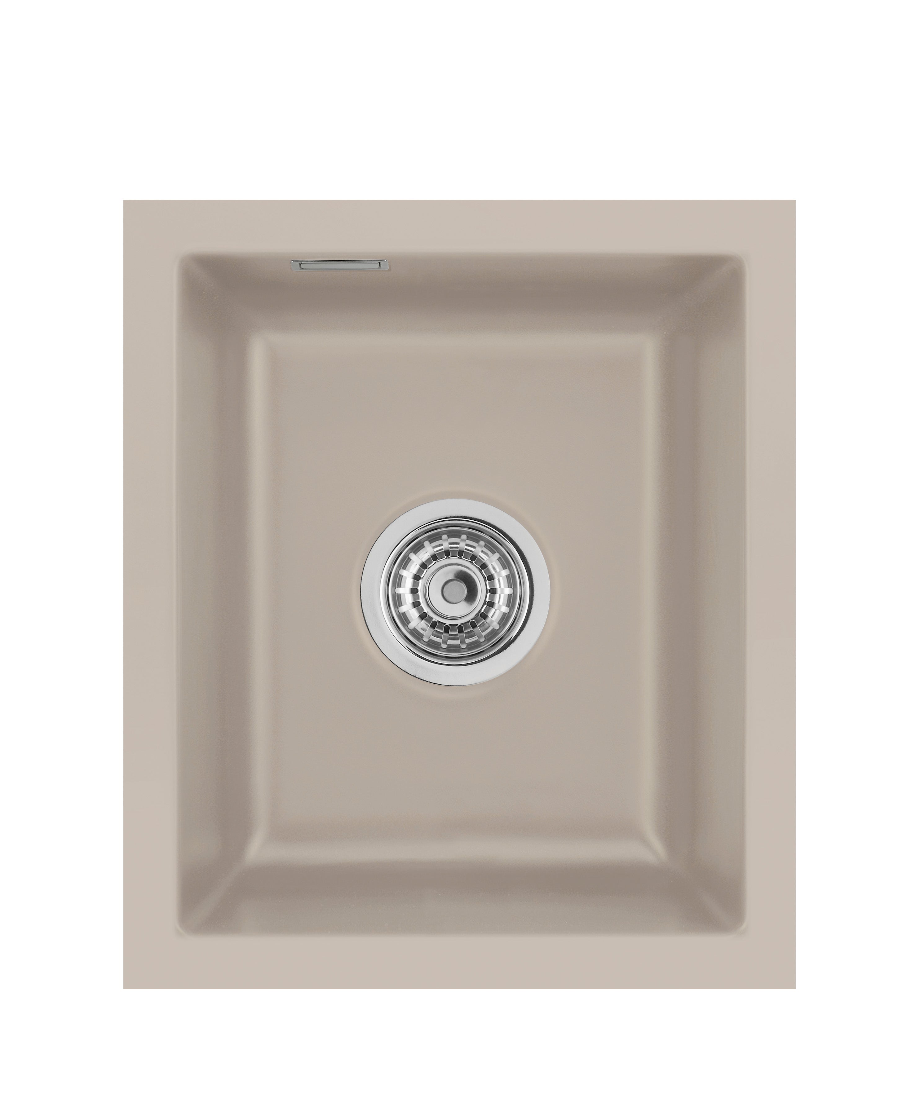 SYSTEMCERAM Einbauspüle Mera 39 F/o Fango 23 inkl. Handbetätigung, für 40 cm Schrankbreite, Spüle zum flächenbündigen Einbau ohne Hahnlochbank, inkl. 4 x Eckradien R 10 Flächenbündig keine Beckenlage 51610123