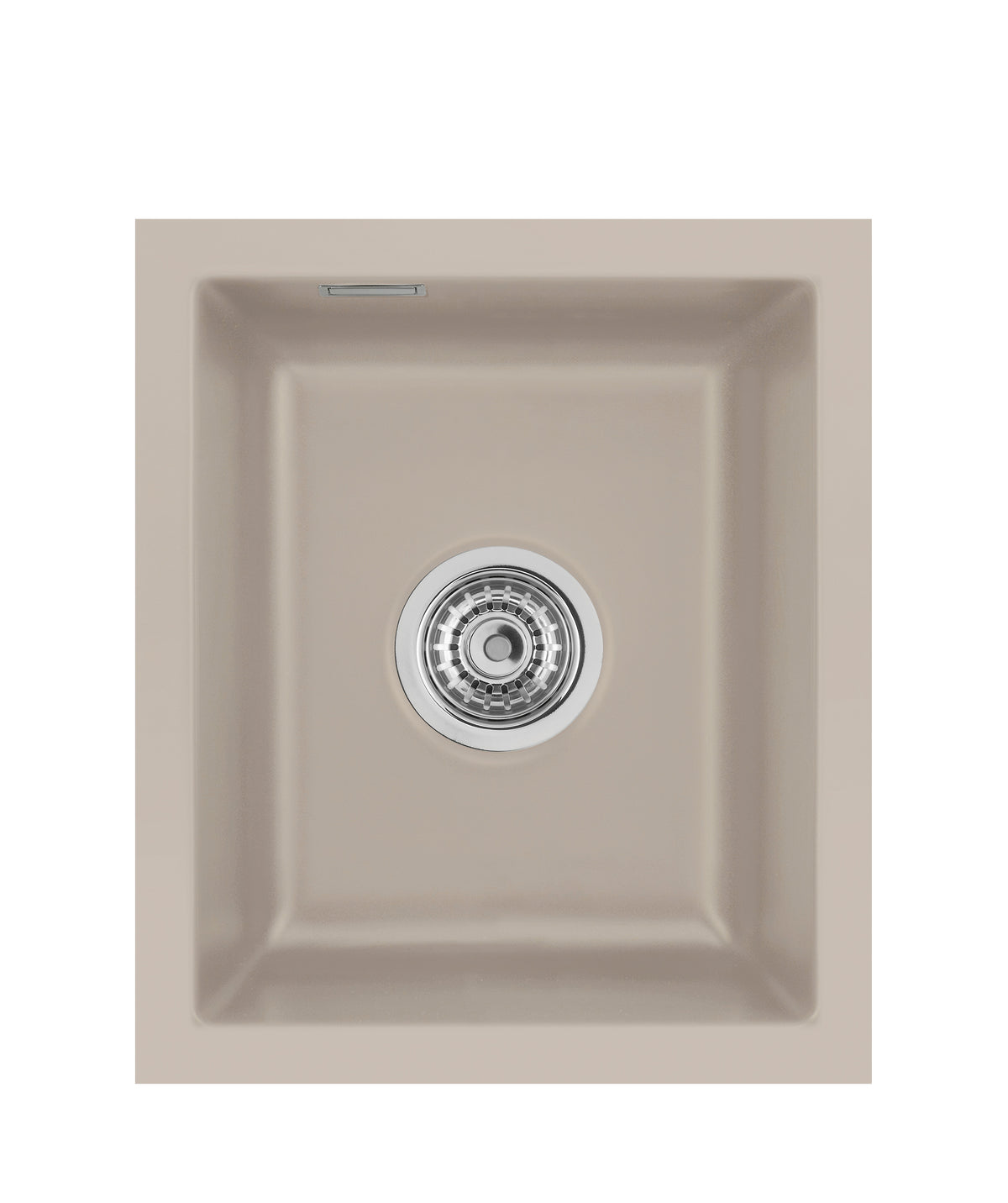 SYSTEMCERAM Einbauspüle Mera 39 F/o Fango 23 inkl. Handbetätigung, für 40 cm Schrankbreite, Spüle zum flächenbündigen Einbau ohne Hahnlochbank, inkl. 4 x Eckradien R 10 Flächenbündig keine Beckenlage 51610123