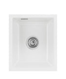 SYSTEMCERAM Einbauspüle Mera 39 F/o Grönland 12 inkl. Handbetätigung, für 40 cm Schrankbreite, Spüle zum flächenbündigen Einbau ohne Hahnlochbank, inkl. 4 x Eckradien R 10 Flächenbündig keine Beckenlage 51610112