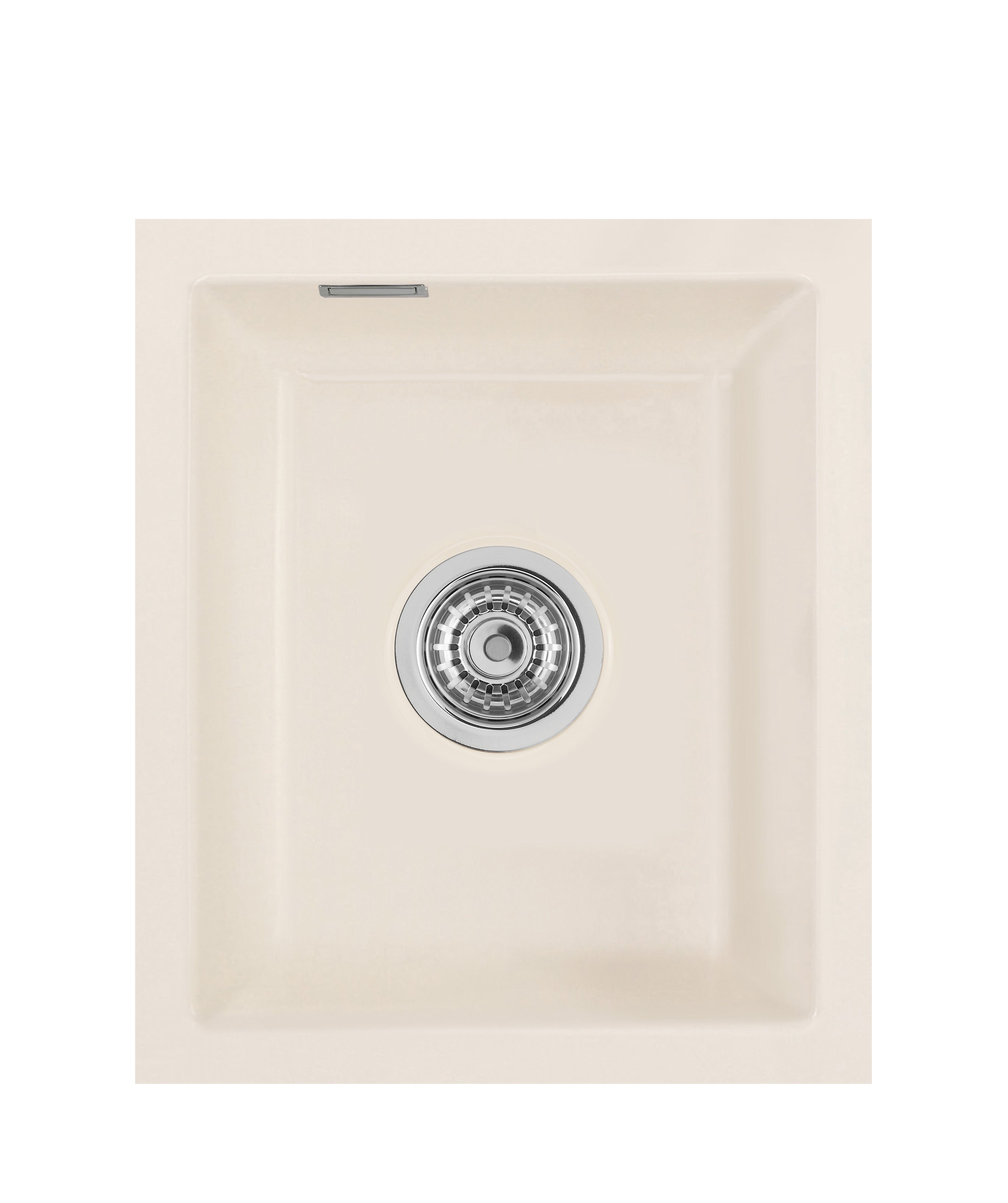 SYSTEMCERAM Einbauspüle Mera 39 F/o Jasmin 19 inkl. Excenterbetätigung, für 40 cm Schrankbreite, Spüle zum flächenbündigen Einbau ohne Hahnlochbank, inkl. 4 x Eckradien R 10 Flächenbündig keine Beckenlage 51610219