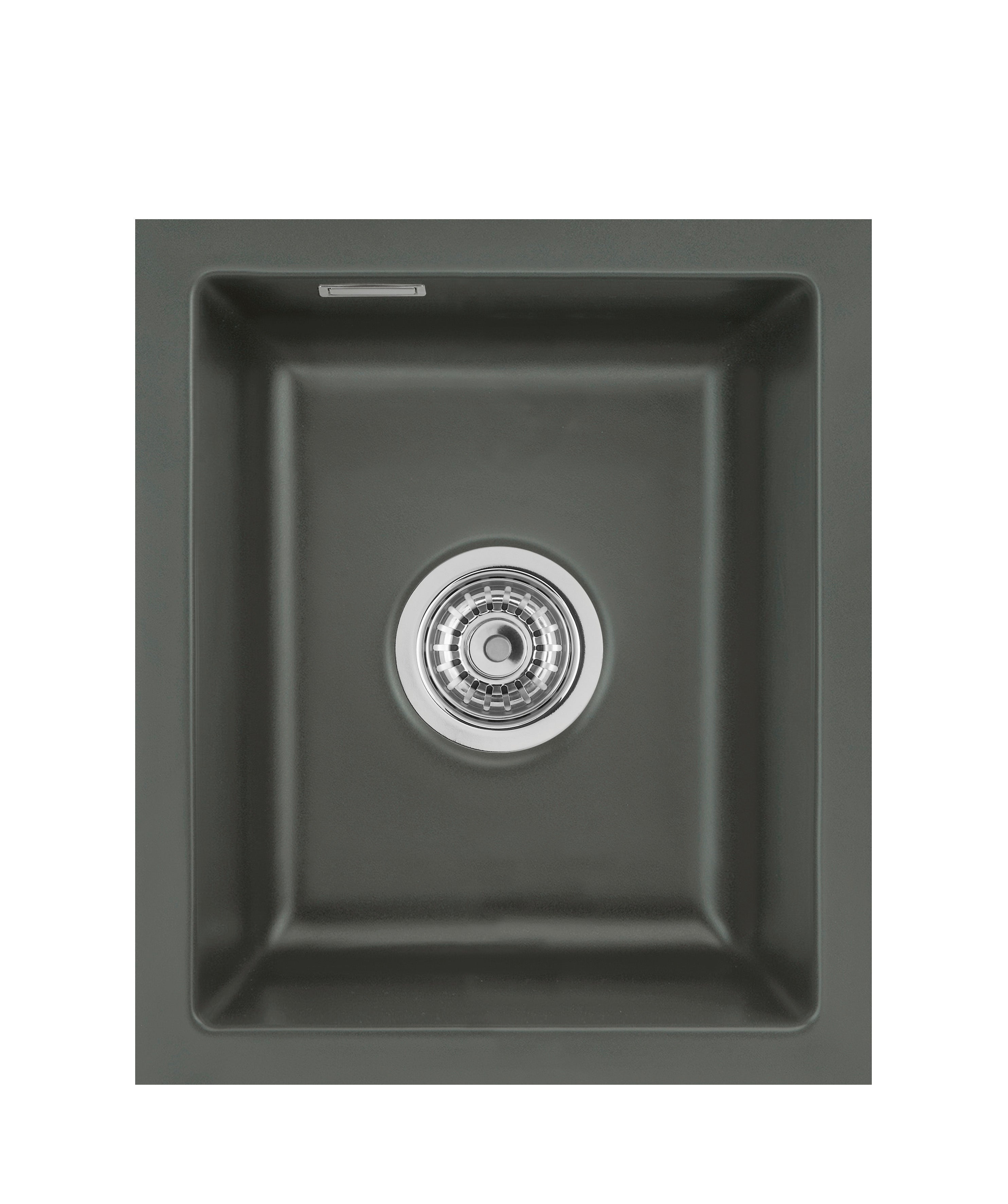 SYSTEMCERAM Einbauspüle Mera 39 F/o Lava 80 inkl. Handbetätigung, für 40 cm Schrankbreite, Spüle zum flächenbündigen Einbau ohne Hahnlochbank, inkl. 4 x Eckradien R 10 Flächenbündig keine Beckenlage 51610180