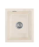 SYSTEMCERAM Einbauspüle Mera 39 F/o Magnolie 10 inkl. Excenterbetätigung, für 40 cm Schrankbreite, Spüle zum flächenbündigen Einbau ohne Hahnlochbank, inkl. 4 x Eckradien R 10 Flächenbündig keine Beckenlage 51610210