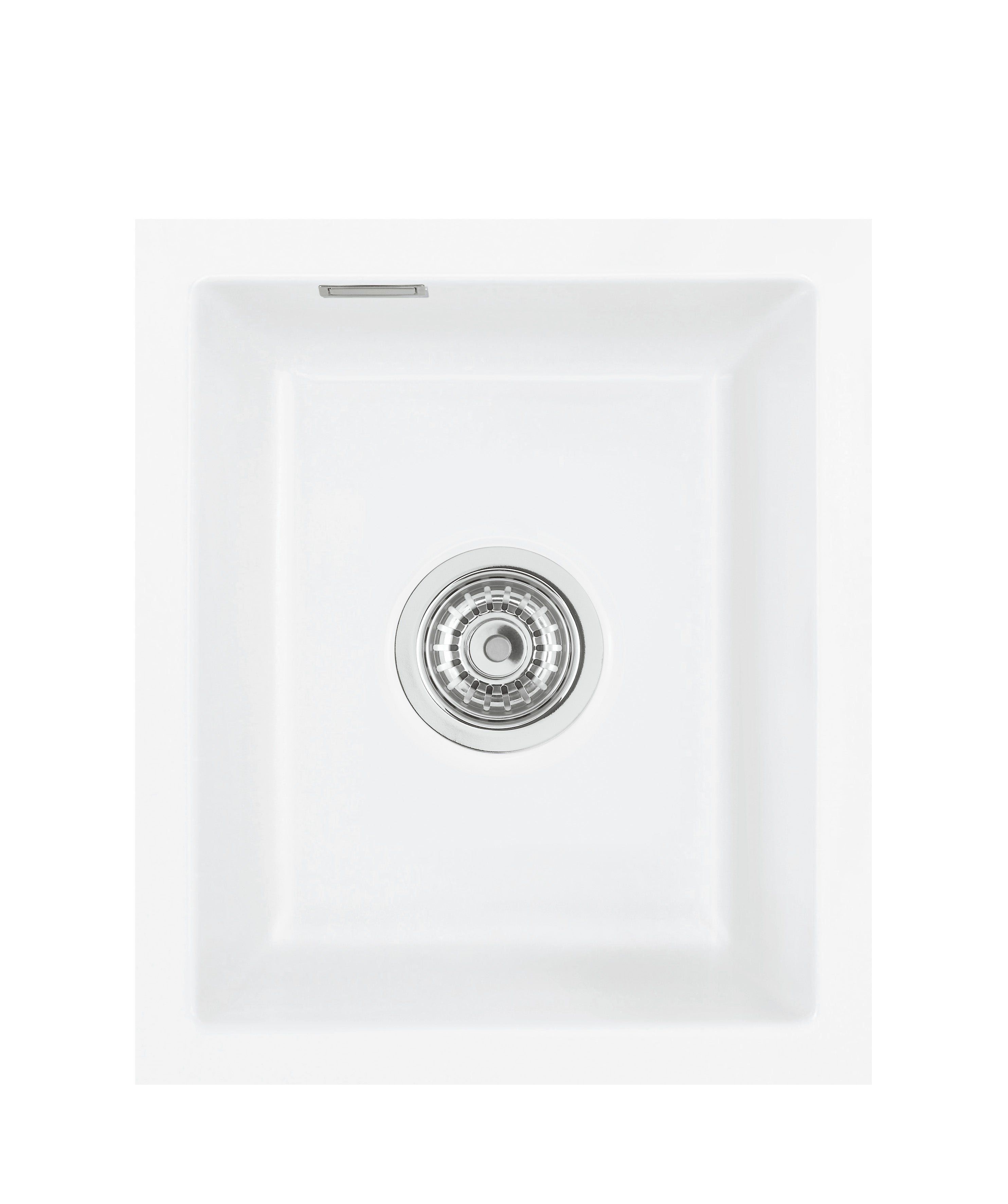 SYSTEMCERAM Einbauspüle Mera 39 F/o Polar 13 inkl. Handbetätigung, für 40 cm Schrankbreite, Spüle zum flächenbündigen Einbau ohne Hahnlochbank, inkl. 4 x Eckradien R 10 Flächenbündig keine Beckenlage 51610113