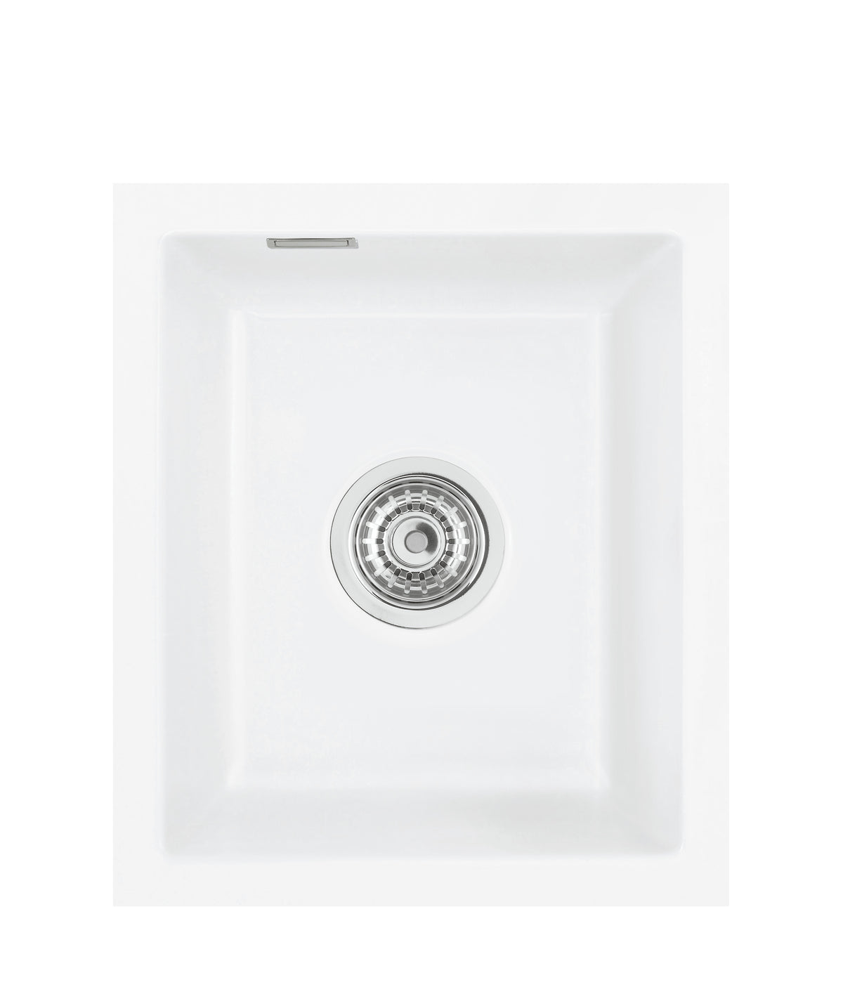 SYSTEMCERAM Einbauspüle Mera 39 F/o Polar 13 inkl. Handbetätigung, für 40 cm Schrankbreite, Spüle zum flächenbündigen Einbau ohne Hahnlochbank, inkl. 4 x Eckradien R 10 Flächenbündig keine Beckenlage 51610113