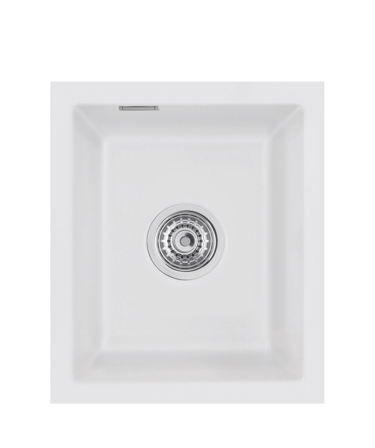 SYSTEMCERAM Einbauspüle Mera 39 F/o Satin 20 inkl. Handbetätigung, für 40 cm Schrankbreite, Spüle zum flächenbündigen Einbau ohne Hahnlochbank, inkl. 4 x Eckradien R 10 Flächenbündig keine Beckenlage 51610120