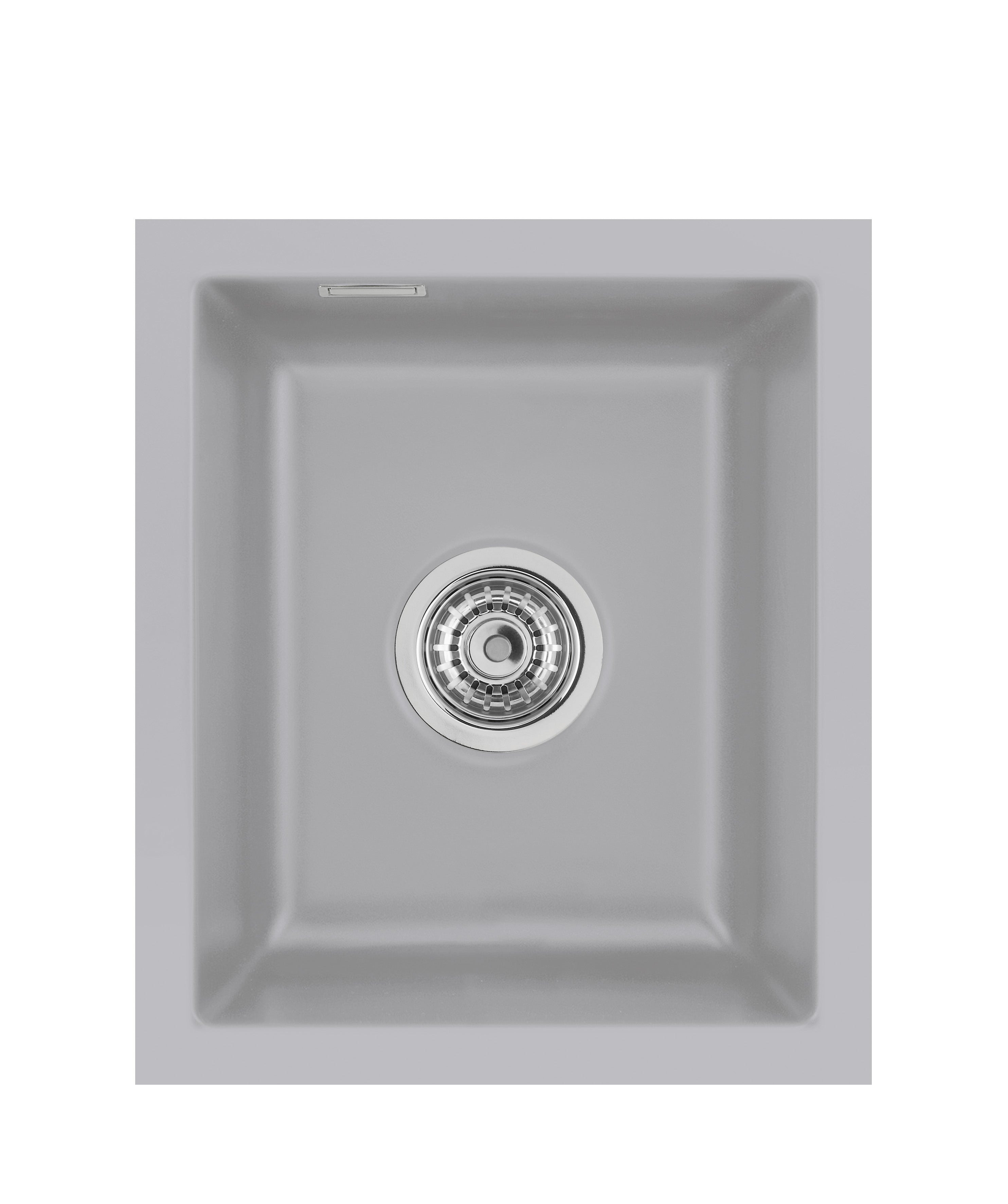 SYSTEMCERAM Einbauspüle Mera 39 F/o Titan 78 inkl. Excenterbetätigung, für 40 cm Schrankbreite, Spüle zum flächenbündigen Einbau ohne Hahnlochbank, inkl. 4 x Eckradien R 10 Flächenbündig keine Beckenlage 51610278
