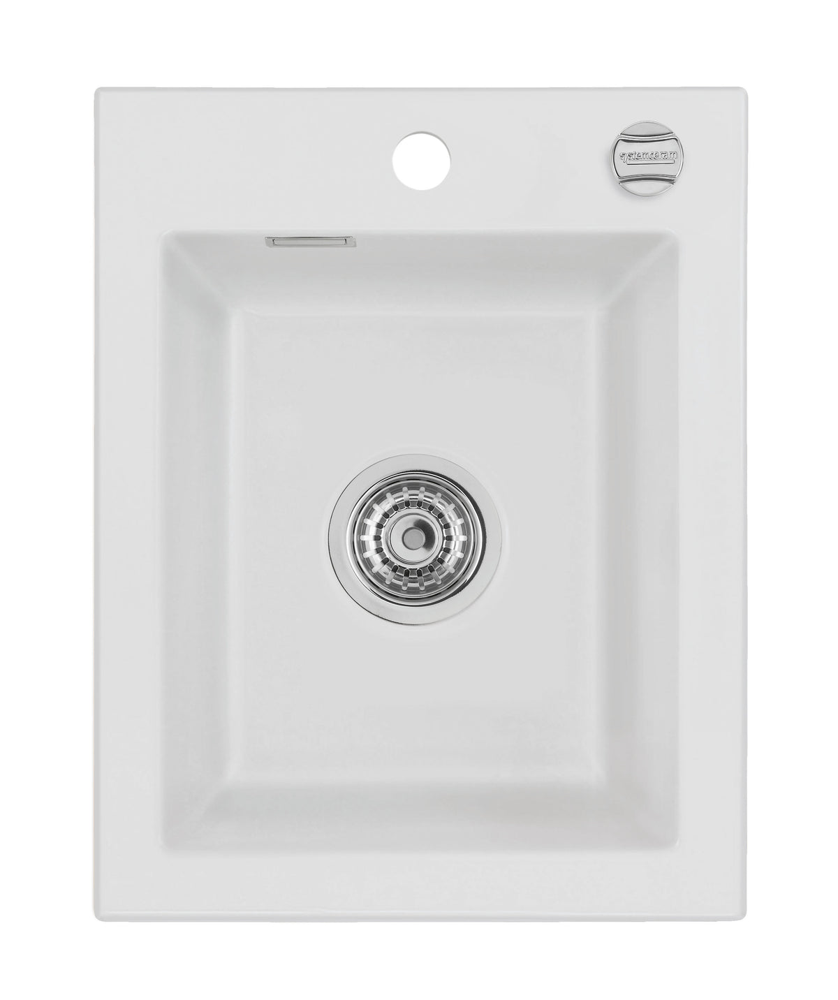 SYSTEMCERAM Einbauspüle Mera 39 F Alu 76 inkl. Handbetätigung, für 40 cm Schrankbreite, Spüle zum flächenbündigen Einbau, inkl. 4 x Eckradien R 10 Auflage keine Beckenlage 55610176
