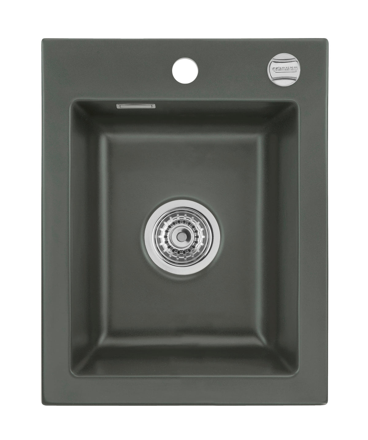 SYSTEMCERAM Einbauspüle Mera 39 F Lava 80 inkl. Handbetätigung, für 40 cm Schrankbreite, Spüle zum flächenbündigen Einbau, inkl. 4 x Eckradien R 10 Auflage keine Beckenlage 55610180