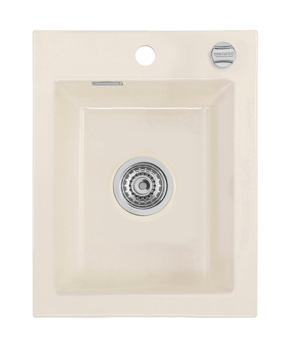 SYSTEMCERAM Einbauspüle Mera 39 F Magnolie 10 inkl. Handbetätigung, für 40 cm Schrankbreite, Spüle zum flächenbündigen Einbau, inkl. 4 x Eckradien R 10 Auflage keine Beckenlage 55610110