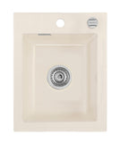 SYSTEMCERAM Einbauspüle Mera 39 F Magnolie 10 inkl. Handbetätigung, für 40 cm Schrankbreite, Spüle zum flächenbündigen Einbau, inkl. 4 x Eckradien R 10 Auflage keine Beckenlage 55610110
