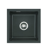 SYSTEMCERAM Einbauspüle Mera 40 U/g Eibe 56 inkl. Handbetätigung, für 50 cm Schrankbreite, Spüle zum Unterbau mit geschliffener Oberseite Unterbau keine Beckenlage 54560156