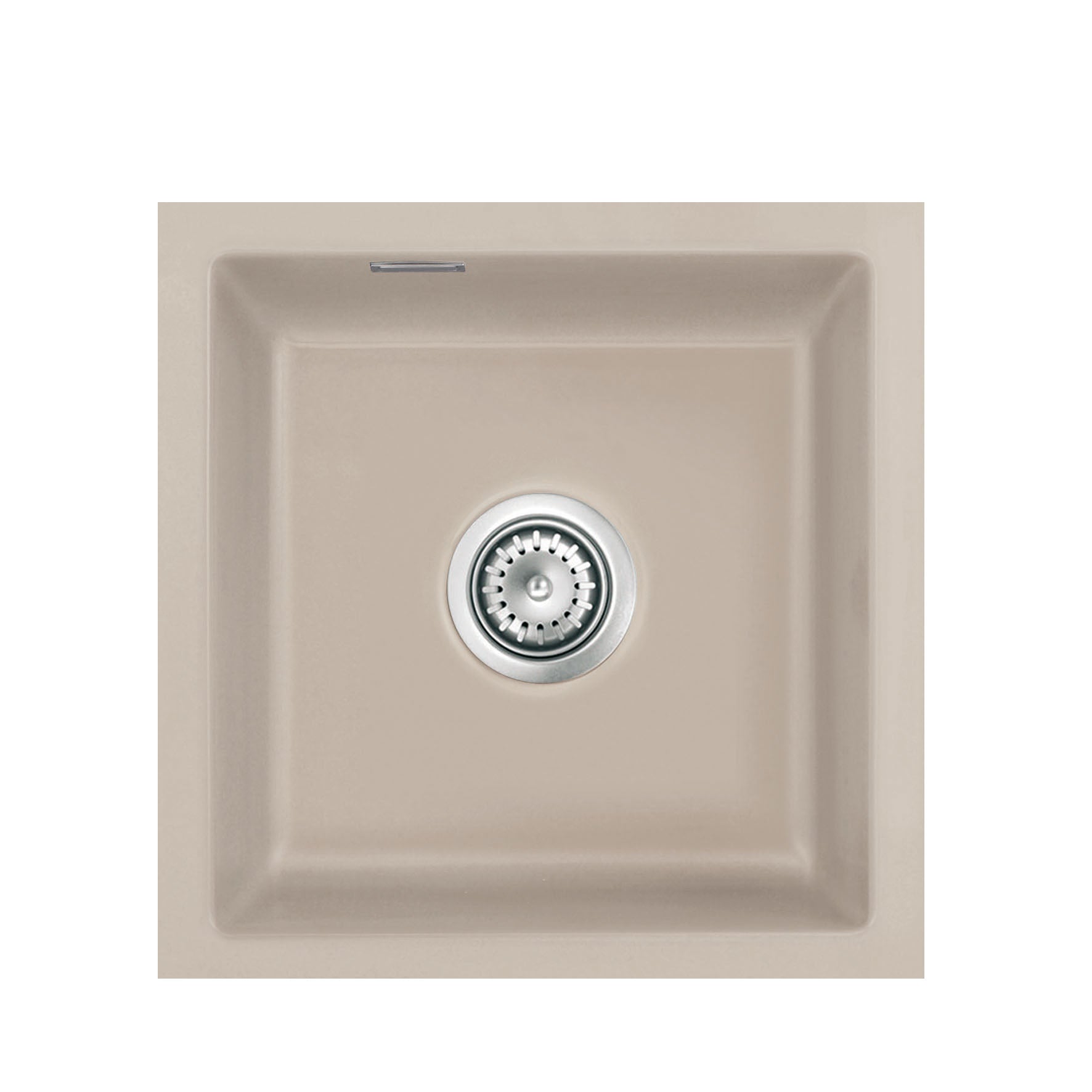 SYSTEMCERAM Einbauspüle Mera 40 U/g Fango 23 inkl. Excenterbetätigung, für 50 cm Schrankbreite, Spüle zum Unterbau mit geschliffener Oberseite Unterbau keine Beckenlage 54560223