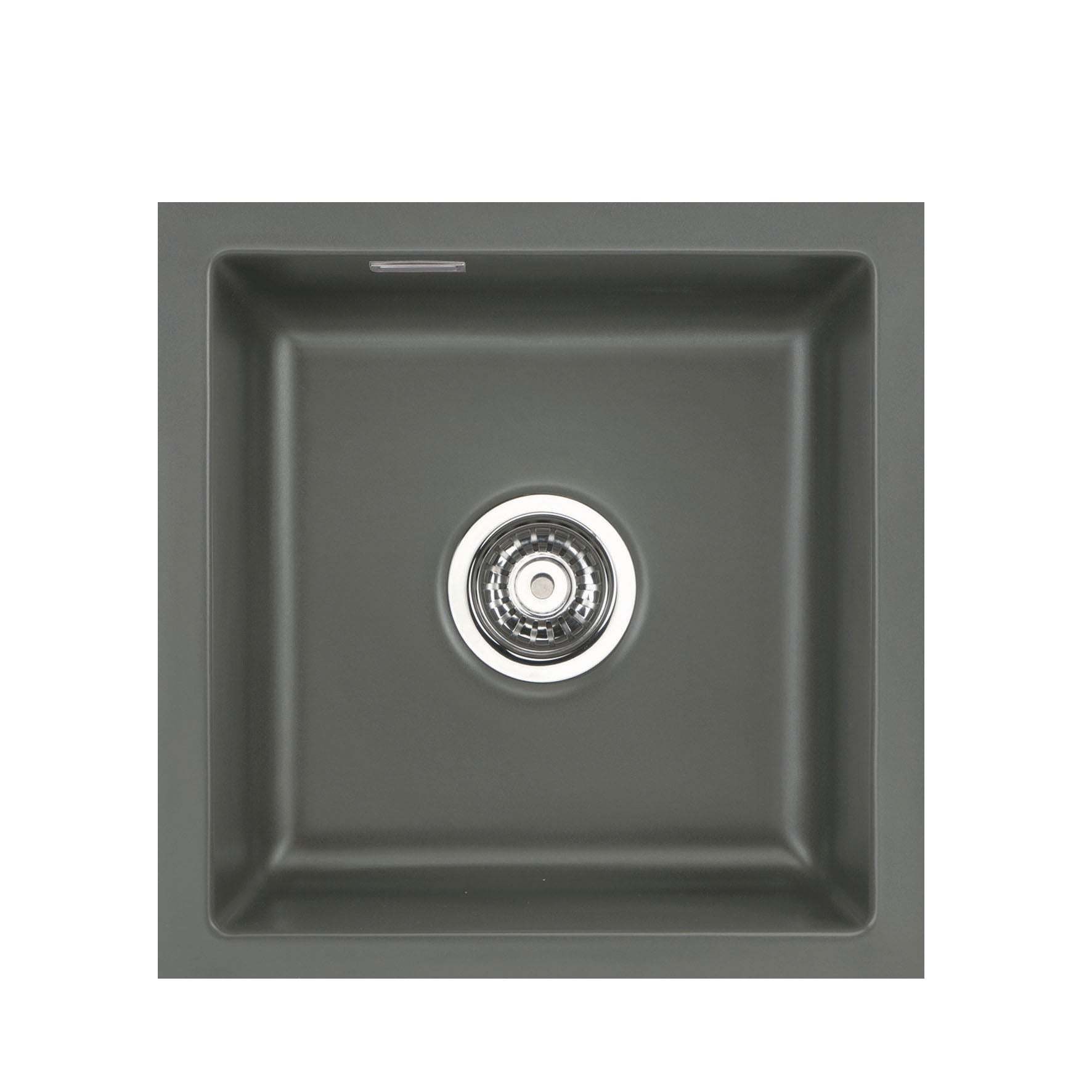 SYSTEMCERAM Einbauspüle Mera 40 U/g Lava 80 inkl. Handbetätigung, für 50 cm Schrankbreite, Spüle zum Unterbau mit geschliffener Oberseite Unterbau keine Beckenlage 54560180