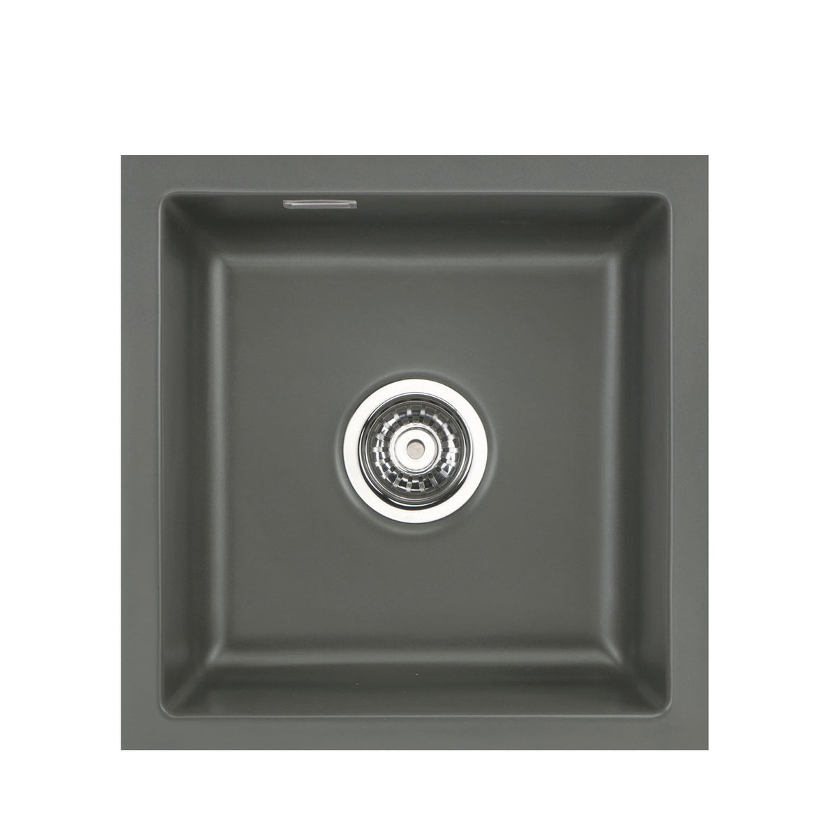 SYSTEMCERAM Einbauspüle Mera 40 U/g Lava 80 inkl. Handbetätigung, für 50 cm Schrankbreite, Spüle zum Unterbau mit geschliffener Oberseite Unterbau keine Beckenlage 54560180