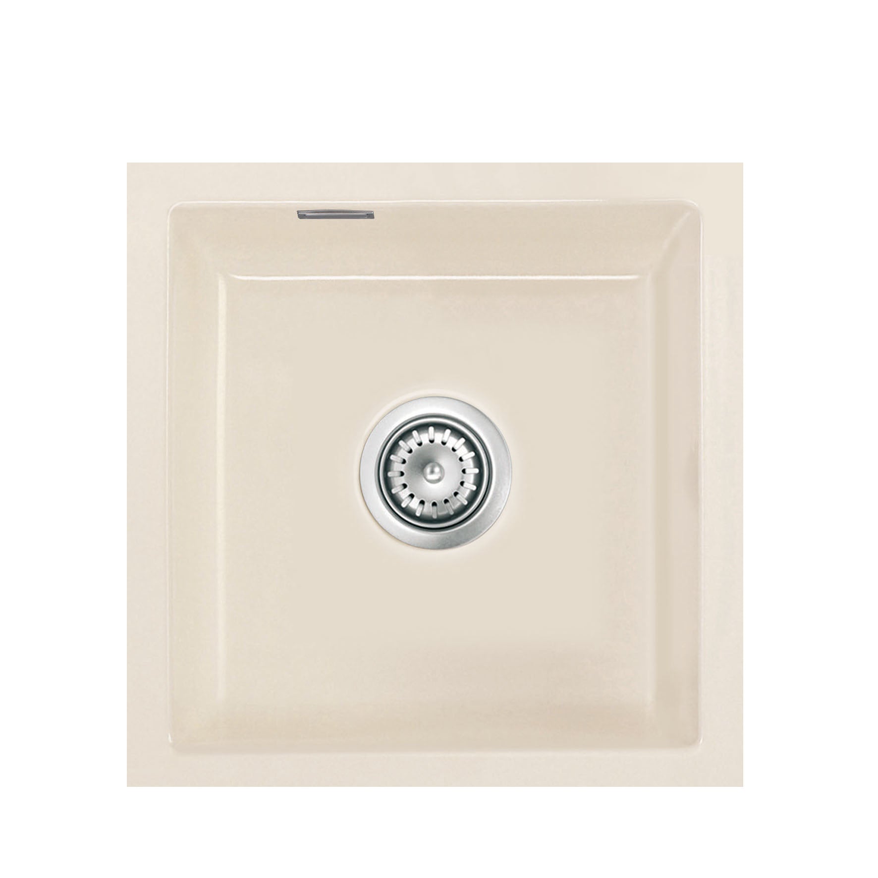 SYSTEMCERAM Einbauspüle Mera 40 U/g Magnolie 10 inkl. Excenterbetätigung, für 50 cm Schrankbreite, Spüle zum Unterbau mit geschliffener Oberseite Unterbau keine Beckenlage 54560210