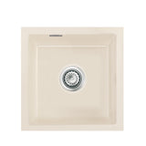 SYSTEMCERAM Einbauspüle Mera 40 U/g Magnolie 10 inkl. Excenterbetätigung, für 50 cm Schrankbreite, Spüle zum Unterbau mit geschliffener Oberseite Unterbau keine Beckenlage 54560210