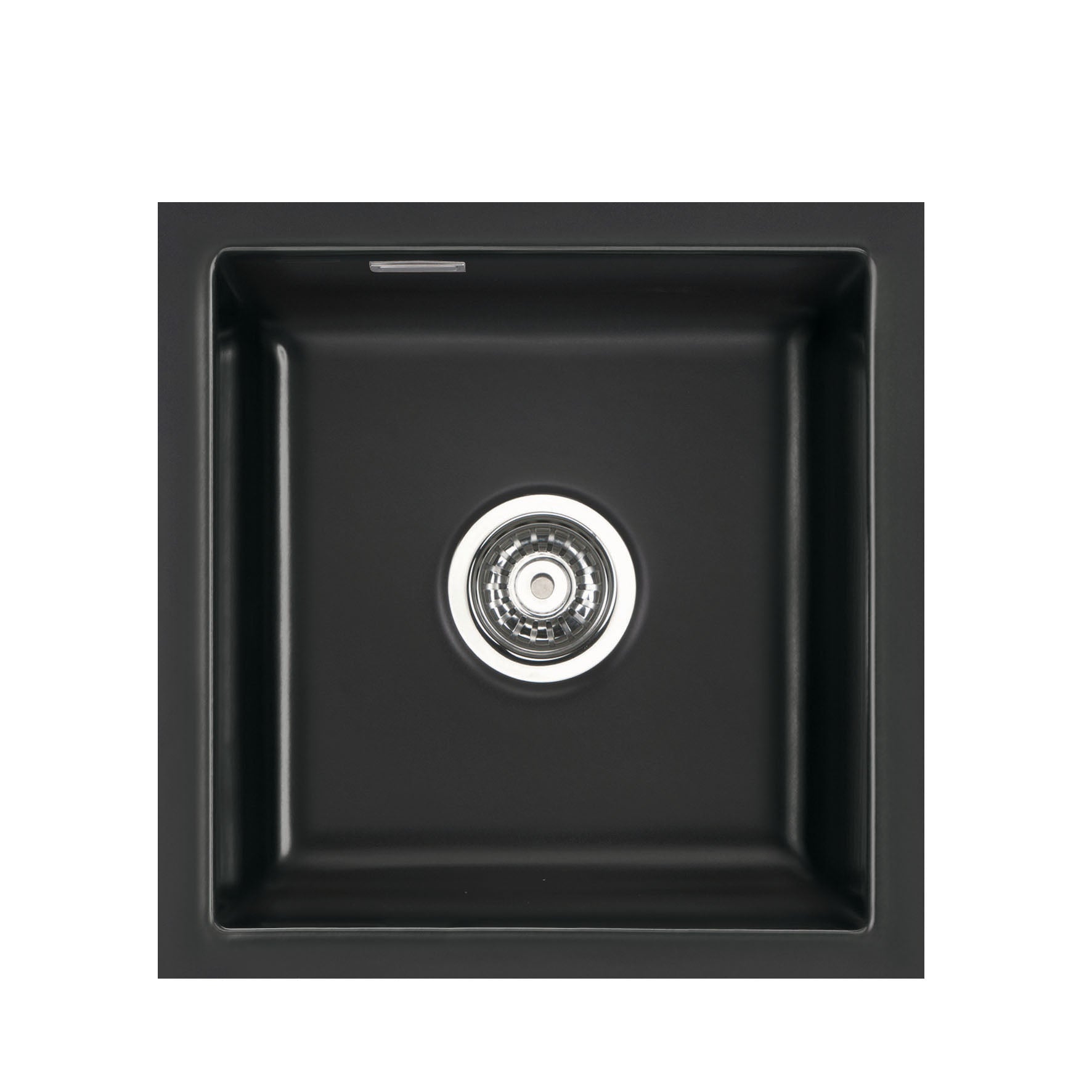 SYSTEMCERAM Einbauspüle Mera 40 U/g Nero 68 inkl. Handbetätigung, für 50 cm Schrankbreite, Spüle zum Unterbau mit geschliffener Oberseite Unterbau keine Beckenlage 54560168