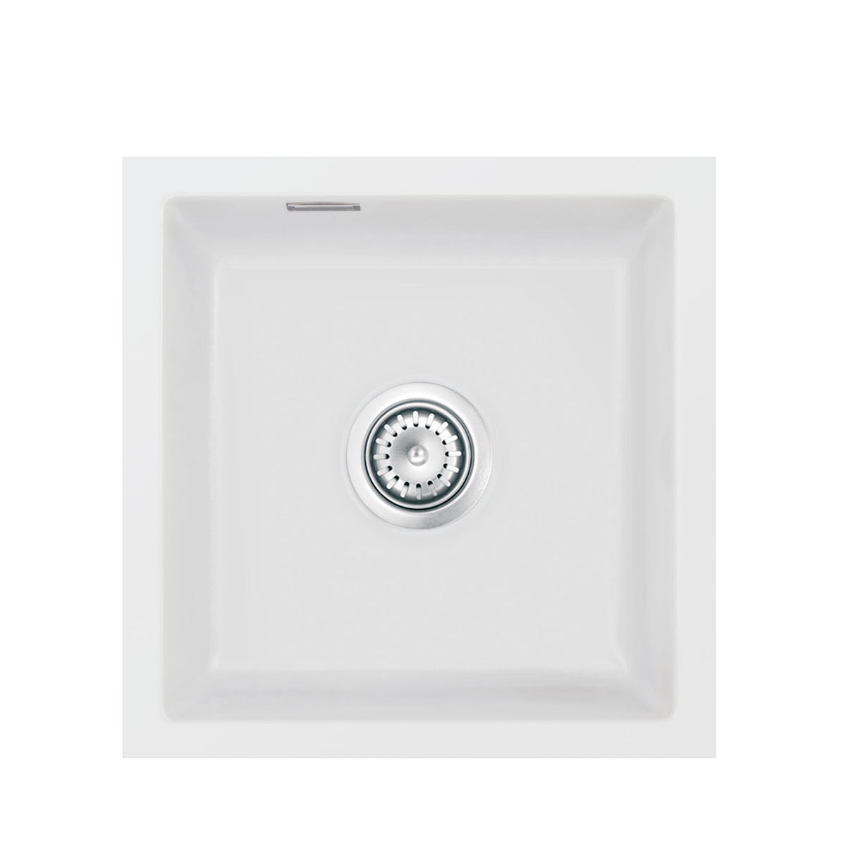 SYSTEMCERAM Einbauspüle Mera 40 U/g Satin 20 inkl. Handbetätigung, für 50 cm Schrankbreite, Spüle zum Unterbau mit geschliffener Oberseite Unterbau keine Beckenlage 54560120