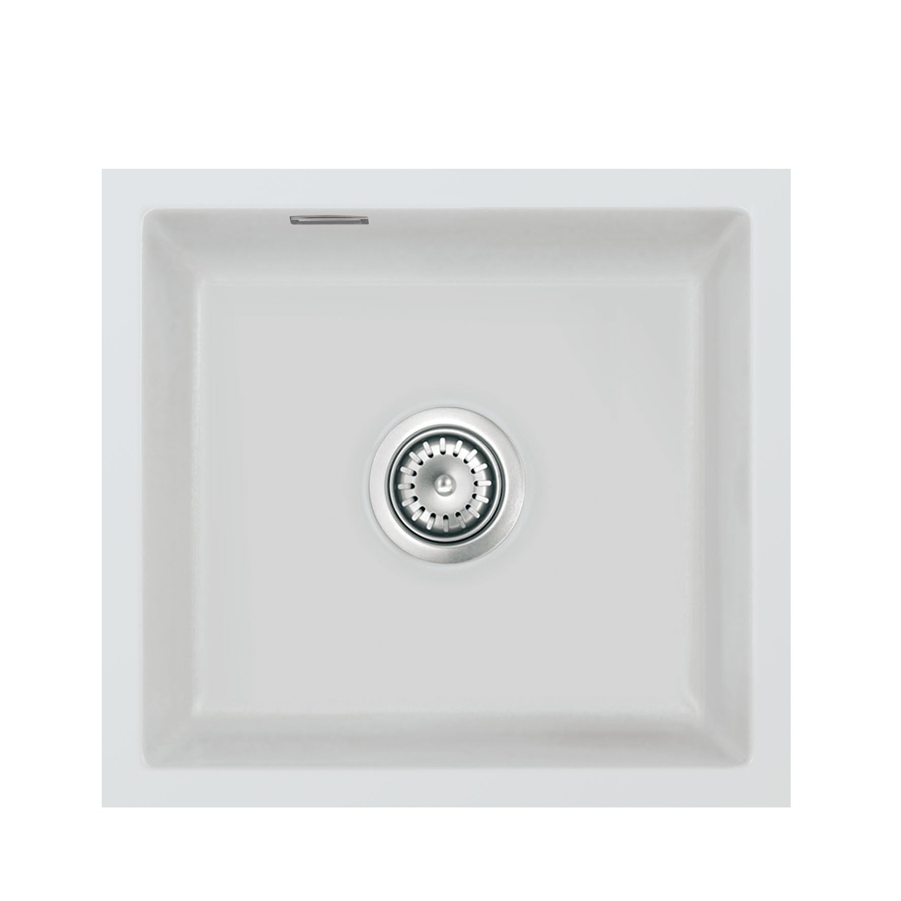 SYSTEMCERAM Einbauspüle Mera 42 U / g Alu 76 inkl. Excenterbetätigung, für 50 cm Schrankbreite, Spüle zum Unterbau mit geschliffener Oberseite Unterbau keine Beckenlage 54010276