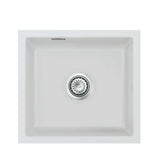 SYSTEMCERAM Einbauspüle Mera 42 U / g Alu 76 inkl. Excenterbetätigung, für 50 cm Schrankbreite, Spüle zum Unterbau mit geschliffener Oberseite Unterbau keine Beckenlage 54010276