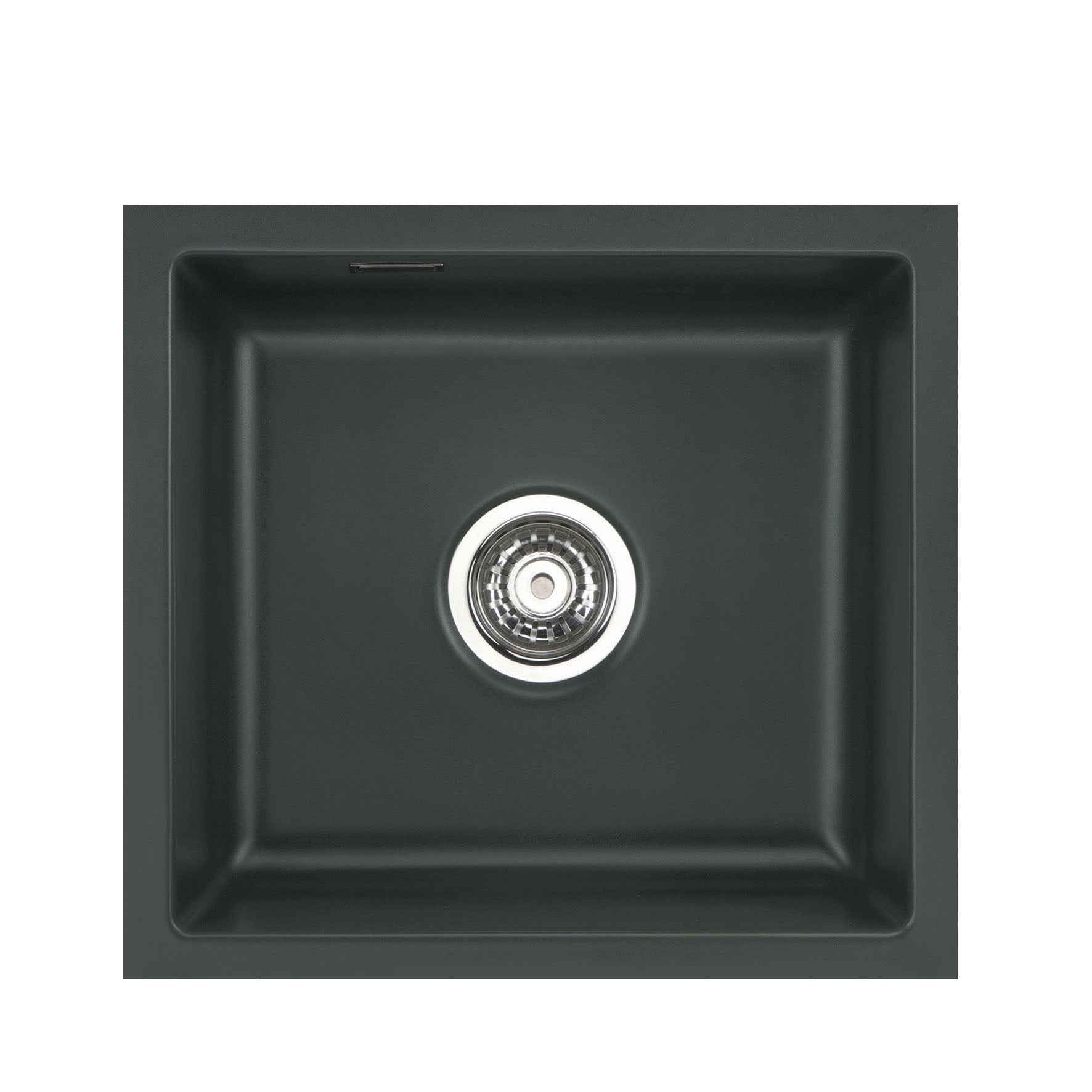 SYSTEMCERAM Einbauspüle Mera 42 U / g Eibe 56 inkl. Handbetätigung, für 50 cm Schrankbreite, Spüle zum Unterbau mit geschliffener Oberseite Unterbau keine Beckenlage 54010156