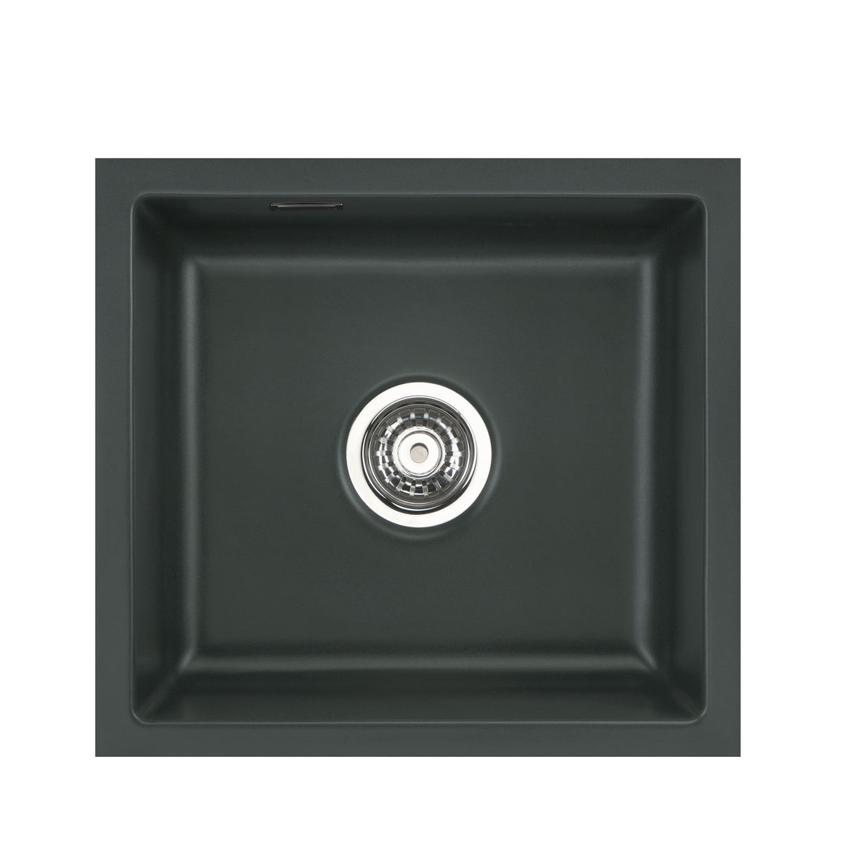 SYSTEMCERAM Einbauspüle Mera 42 U / g Eibe 56 inkl. Handbetätigung, für 50 cm Schrankbreite, Spüle zum Unterbau mit geschliffener Oberseite Unterbau keine Beckenlage 54010156