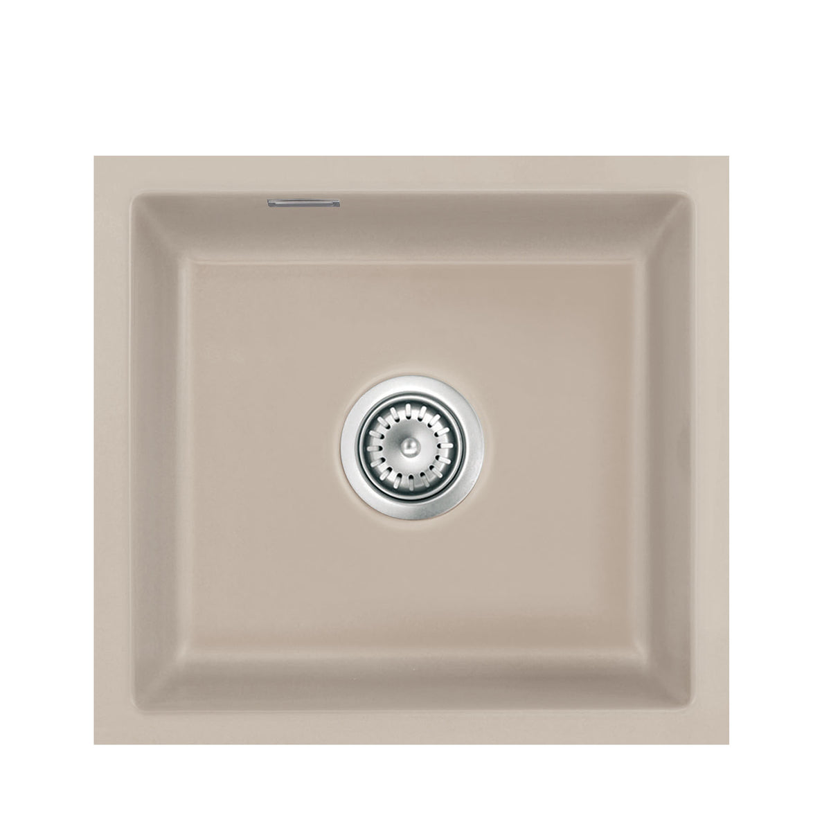 SYSTEMCERAM Einbauspüle Mera 42 U / g Fango 23 inkl. Handbetätigung, für 50 cm Schrankbreite, Spüle zum Unterbau mit geschliffener Oberseite Unterbau keine Beckenlage 54010123