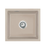 SYSTEMCERAM Einbauspüle Mera 42 U / g Fango 23 inkl. Handbetätigung, für 50 cm Schrankbreite, Spüle zum Unterbau mit geschliffener Oberseite Unterbau keine Beckenlage 54010123