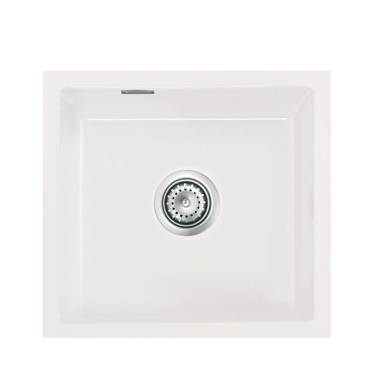 SYSTEMCERAM Einbauspüle Mera 42 U / g Grönland 12 inkl. Excenterbetätigung, für 50 cm Schrankbreite, Spüle zum Unterbau mit geschliffener Oberseite Unterbau keine Beckenlage 54010212
