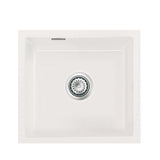 SYSTEMCERAM Einbauspüle Mera 42 U / g Grönland 12 inkl. Excenterbetätigung, für 50 cm Schrankbreite, Spüle zum Unterbau mit geschliffener Oberseite Unterbau keine Beckenlage 54010212