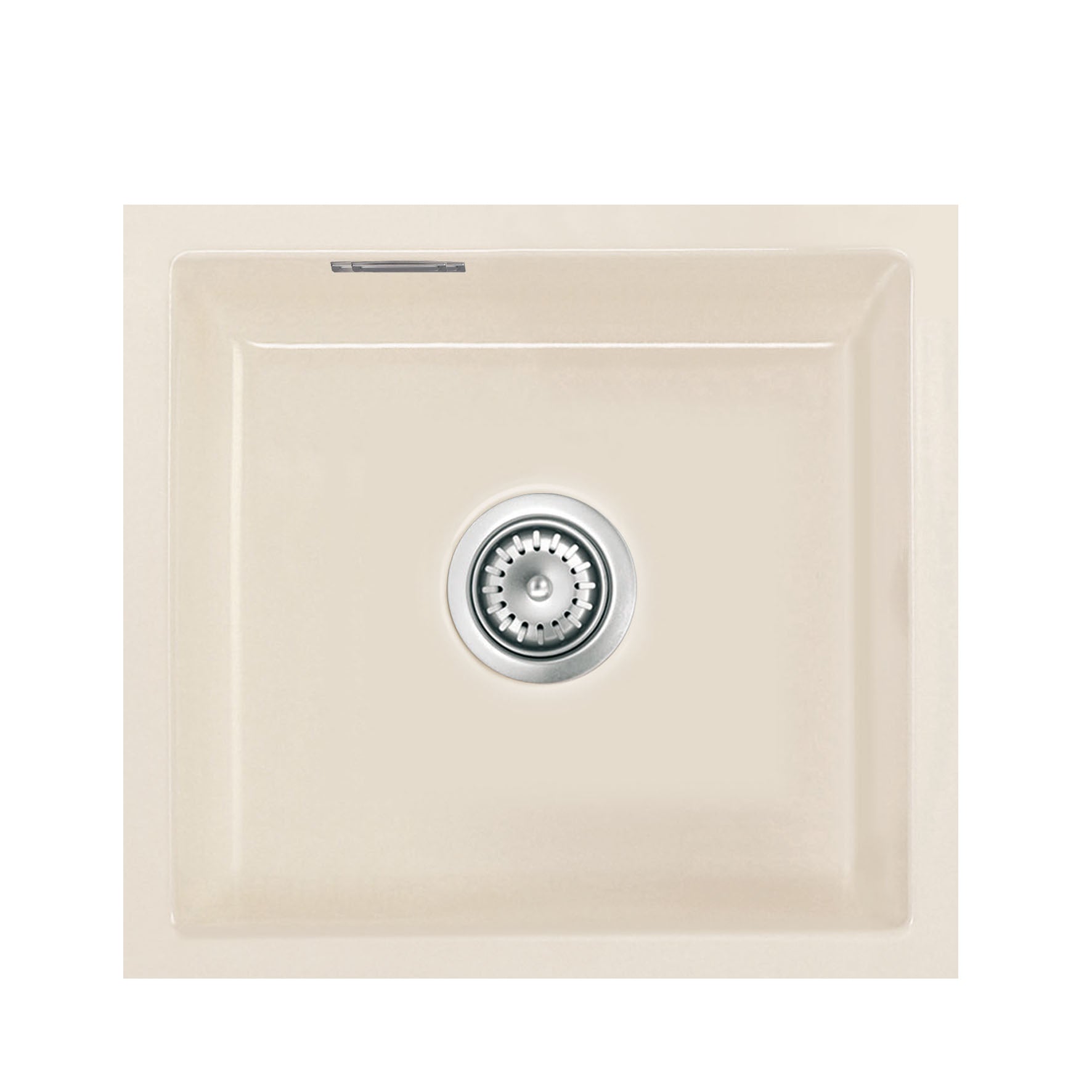 SYSTEMCERAM Einbauspüle Mera 42 U / g Magnolie 10 inkl. Excenterbetätigung, für 50 cm Schrankbreite, Spüle zum Unterbau mit geschliffener Oberseite Unterbau keine Beckenlage 54010210
