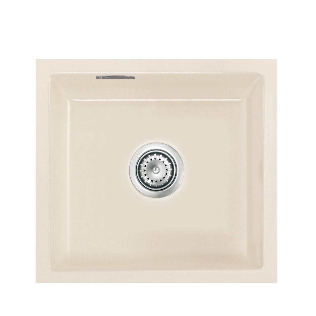 SYSTEMCERAM Einbauspüle Mera 42 U / g Magnolie 10 inkl. Excenterbetätigung, für 50 cm Schrankbreite, Spüle zum Unterbau mit geschliffener Oberseite Unterbau keine Beckenlage 54010210