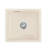 SYSTEMCERAM Einbauspüle Mera 42 U / g Magnolie 10 inkl. Excenterbetätigung, für 50 cm Schrankbreite, Spüle zum Unterbau mit geschliffener Oberseite Unterbau keine Beckenlage 54010210