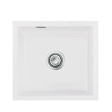 SYSTEMCERAM Einbauspüle Mera 42 U / g Polar 13 inkl. Excenterbetätigung, für 50 cm Schrankbreite, Spüle zum Unterbau mit geschliffener Oberseite Unterbau keine Beckenlage 54010213