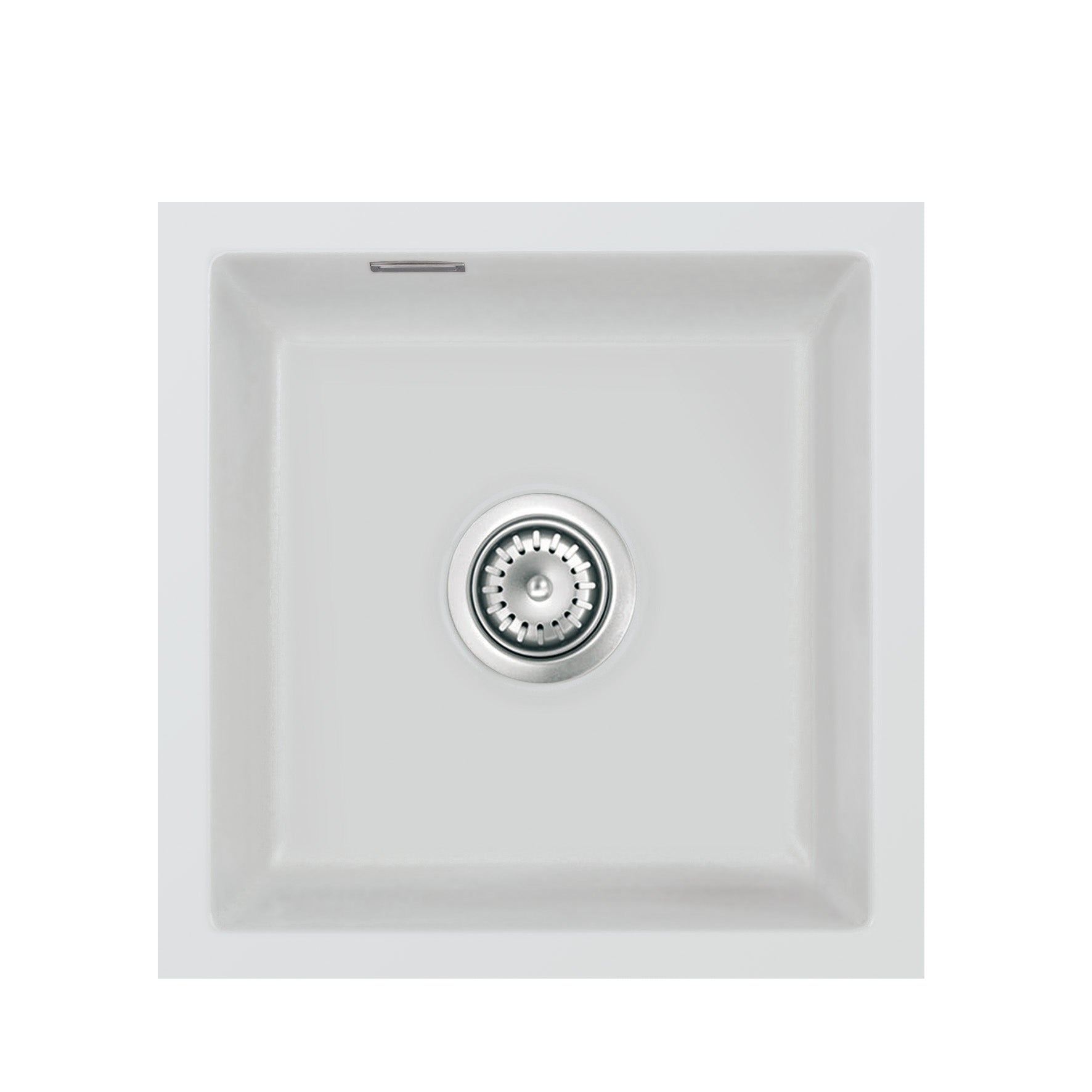 SYSTEMCERAM Einbauspüle Mera 46 F/o Alu 76 inkl. Excenterbetätigung, für 45 cm Schrankbreite, Spüle zum flächenbündigen Einbau ohne Hahnlochbank, inkl. 4 x Eckradien R 10 Flächenbündig keine Beckenlage 51560276