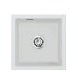 SYSTEMCERAM Einbauspüle Mera 46 F/o Alu 76 inkl. Excenterbetätigung, für 45 cm Schrankbreite, Spüle zum flächenbündigen Einbau ohne Hahnlochbank, inkl. 4 x Eckradien R 10 Flächenbündig keine Beckenlage 51560276
