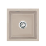 SYSTEMCERAM Einbauspüle Mera 46 F/o Fango 23 inkl. Handbetätigung, für 45 cm Schrankbreite, Spüle zum flächenbündigen Einbau ohne Hahnlochbank, inkl. 4 x Eckradien R 10 Flächenbündig keine Beckenlage 51560123